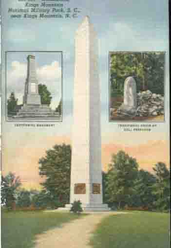 Monuments postcard from the 1930s